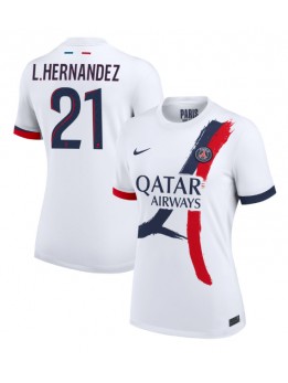 Billige Paris Saint-Germain Lucas Hernandez #21 Bortedrakt Dame 2024-25 Kortermet